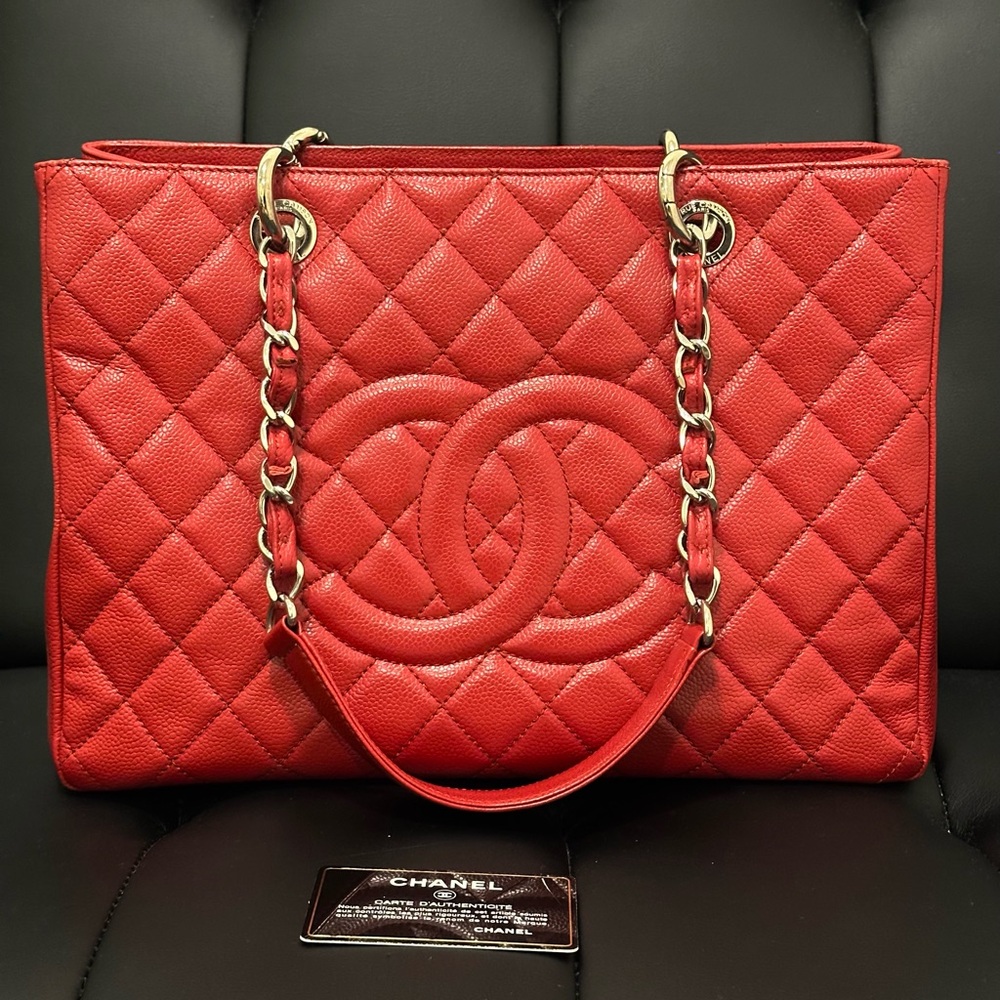 Chanel GST Grand Shopping Tote – Red Caviar – Silver Hardware